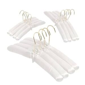 White & Gold Padded Clothing Fabric Hangers